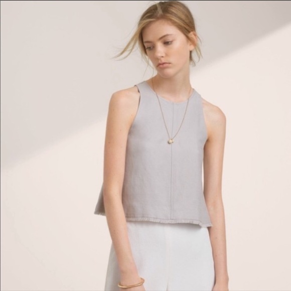 Aritzia Wilfred linen frayed hem sleeveless top - Picture 2 of 6